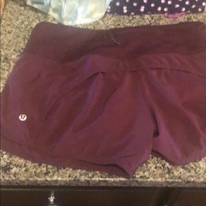 Maroon Size 4 Lululemon shorts